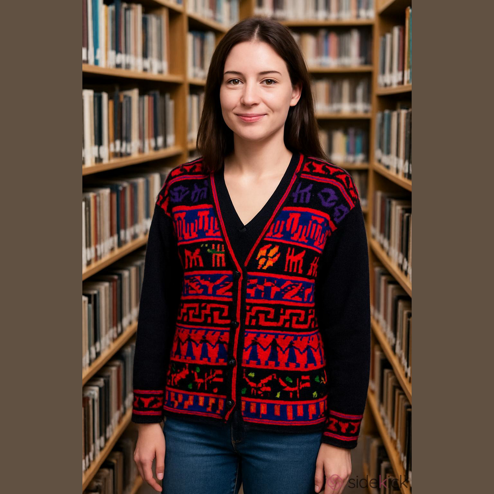 Vintage Wool Blend Southwestern Aztec Geometric Cardigan cottagecore